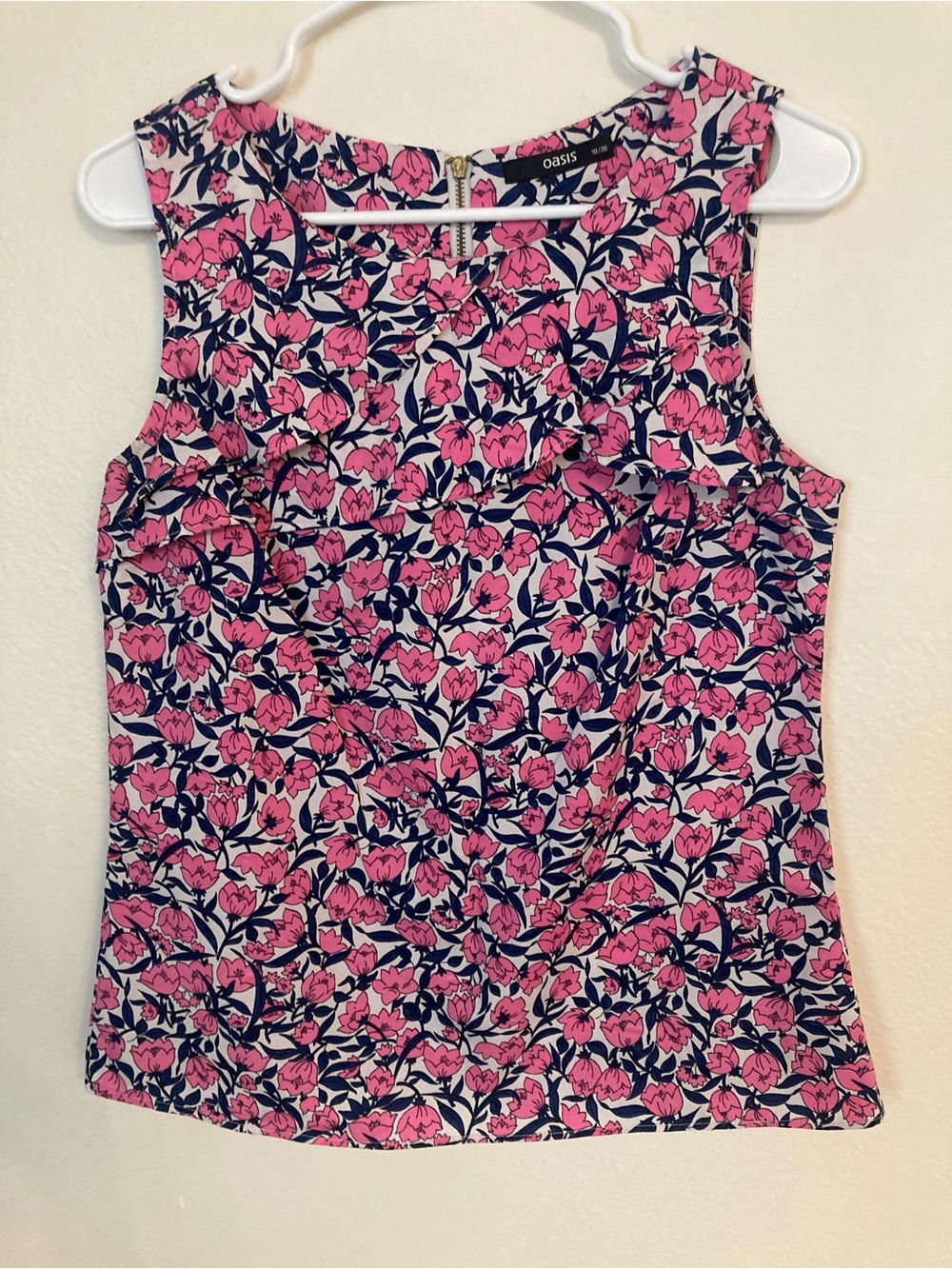 Oasis Pink and Navy Floral Sleeveless Top